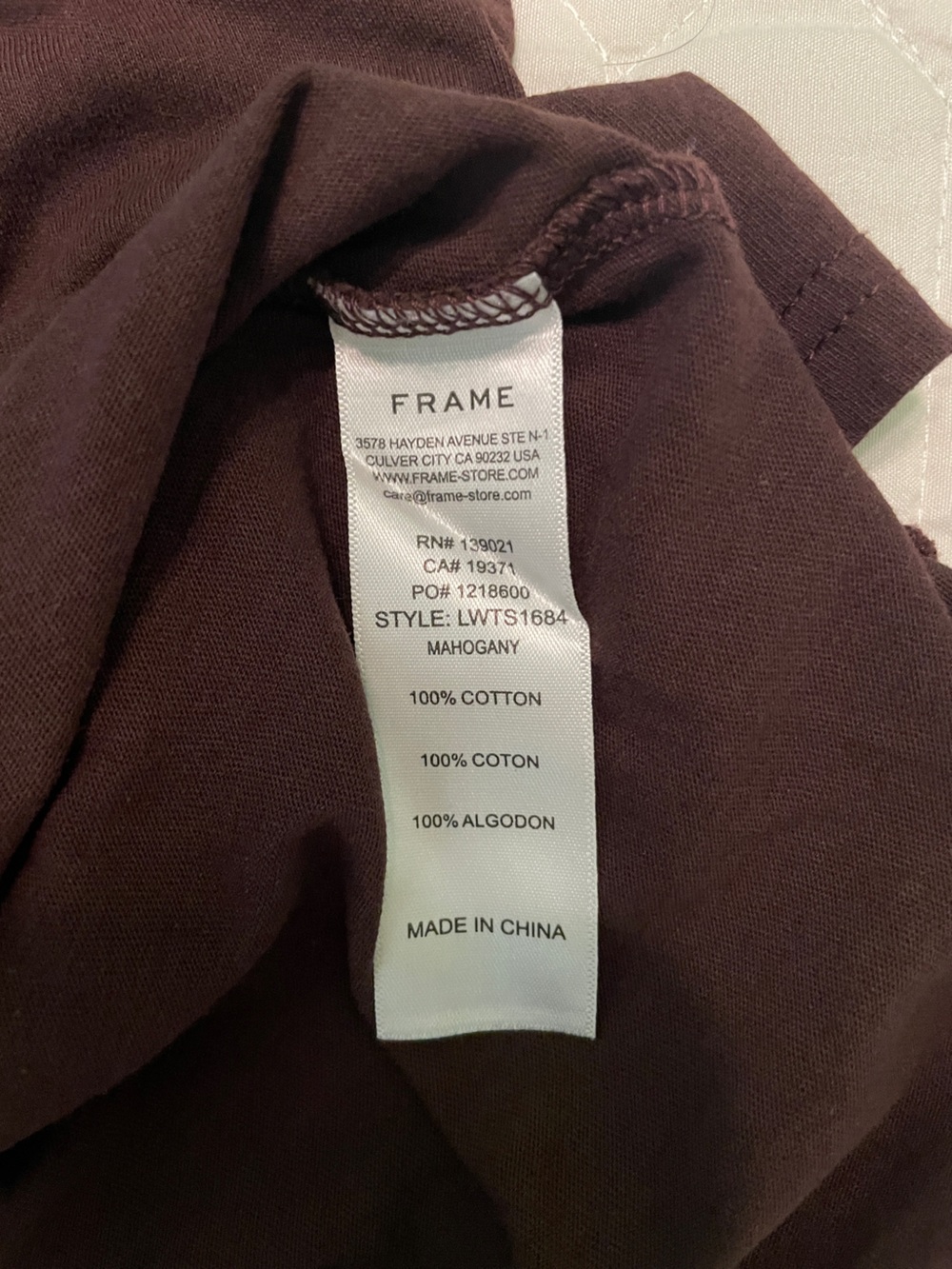 FRAME Ruched Puff Sleeve Tee Small - Picture 7 of 7